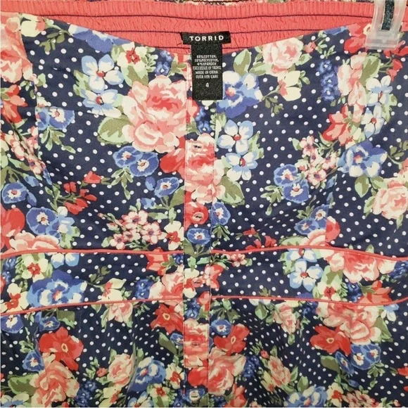 Torrid Strapless Blue Floral Dress - Picture 6 of 7